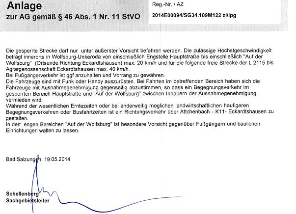Anlage zur AG
